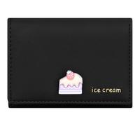 BIAOTIE Portafoglio da donna piccolo in pelle con blocco RFID porta carte di credito portafoglio triplo carino borsa per contanti per donne e ragazze, Torta Nera, Portafoglio RFID