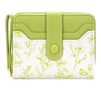 BIAOTIE Portafoglio da donna, portafoglio con fiori RFID da donna, piccolo portafoglio bifold con cerniera intorno alla tasca portamonete carino borsa da donna, verde lime, Fiore