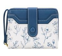 BIAOTIE Portafoglio da donna, portafoglio con fiori RFID da donna, piccolo portafoglio bifold con cerniera intorno alla tasca portamonete carino borsa da donna, Blu marino., Fiore