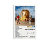 Biaoxiao Poster di Travis Scott Astroworld su tela, poster decorativo da parete e stampa artistica moderna per camera da letto, 20 x 30 cm