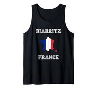 Biarritz - Bandiera della Francia Vintage con Mappa Canotta