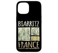 Biarritz France - Tavole da surf e onde, stampa invecchiata Custodia per iPhone 15