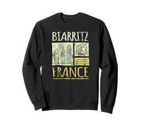 Biarritz France - Tavole da surf e onde, stampa invecchiata Felpa