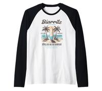Biarritz Francia La Costa Basca Surfer Lifestyle Maglia con Maniche Raglan