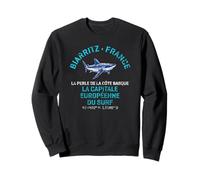 Biarritz Francia Shortfin Mako Shark Stampa Distressed Felpa