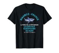 Biarritz Francia Shortfin Mako Shark Stampa Distressed Maglietta