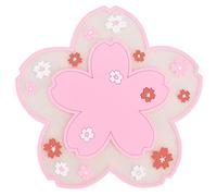 Biaster del modello di fiori Set di 4 boppi di isolamento a calore Anti slip tazzetti protezione da tavolo per il ristorante per ufficio materiale in PVC 11.5x11,5 cm (Roseo)