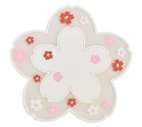Biaster del modello di fiori Set di 4 boppi di isolamento a calore Anti slip tazzetti protezione da tavolo per il ristorante per ufficio materiale in PVC 11.5x11,5 cm (Bianco)