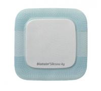Biatain MEDICAZIONE IN SCHIUMA DI POLIURETANO BIATAIN SILICONE AG CON STRATO ADESIVO RILASCIO DI ARGENTO 7,5X7,5CM 5 PEZZI