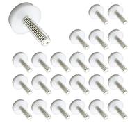 Biaungdo 24 livellatori regolabili per mobili, con filettatura M6, piedini regolabili filettati a vite, per tavoli, sedie, armadi, gambe dei mobili, colore: bianco