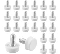 Biaungdo 24 livellatori regolabili per mobili, M6 x 15 mm, livellatori regolabili a vite su mobili, livellatori per tavolo, sedia, armadio, gambe per mobili, colore bianco