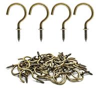Biaungdo 60 ganci per tazze da soffitto da 1-1/4 "ganci a vite, ganci per tazza da soffitto, viti autofilettanti, ganci in bronzo