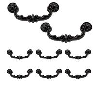 Biaungdo 8 maniglie centrali da 151 mm/6 fori, in lega di zinco, stile rustico, stile vintage a discesa su cauzione per cassetto, maniglie antiche per cucina, armadio (lunghezza totale 18,5 cm)