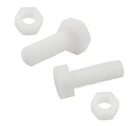 Biaungdo Set di 20 paia di bulloni esagonali in nylon M10 x 30 mm, in plastica bianca, viti a testa esagonale e dadi