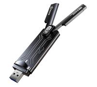 biaze Adattatore Wireless WiFi 6E 5400 Mbps USB 3.0 - Adattatore WiFi dual band gaming per PC e laptop, scheda di rete WiFi 6E con antenna esterna (WiFi6E 5400 Mbit/s)
