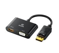 biaze ZH22 DisplayPort a VGA/HDMI, 2 in 1 DP a HDMI/VGA Monitor Adattatore 1080P (maschio a femmina), compatibile per Lenovo Dell ASUS Computer Desktop Laptop PC Monitor Proiettore HDTV Chromebook