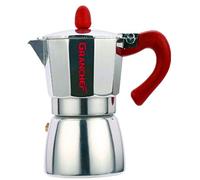 BIB Granchef Caffettiera in Alluminio 1 Tazze, Moka Caffe Espresso con Il Manico e Il Pomelo Rosso(1 Tazza)