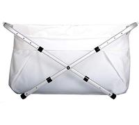 Bibabad Vasca da Bagno Pieghevole per Bambini - Portatile Antiscivolo per Doccia - Adatto per 1-8 Anni - Indipendente - Bianco 70-90 cm