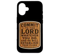 Bibbia cristiana impegnarsi per il Signore qualunque cosa tu faccia vintage Custodia per iPhone 16