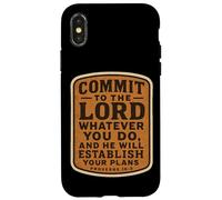 Bibbia cristiana impegnarsi per il Signore qualunque cosa tu faccia vintage Custodia per iPhone X/XS