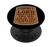 Bibbia cristiana impegnarsi per il Signore qualunque cosa tu faccia vintage PopSockets PopGrip Adesivo