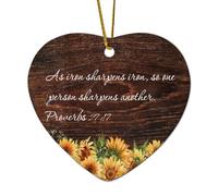 Bibbia Cuore Ceramica Ornamenti di Natale Proverbi 27:17 Come Ferro Affila Ferro, Così Una Persona Affila Un Altro Ornamenti per Albero di Natale Ricordo di Natale Collezionabile Memoriale Capodanno