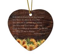 Bibbia Cuore Ceramica Ornamenti di Natale Salmo 139:4 6 Anche prima che una parola sia sulla mia lingua, tu sai tutto su di esso, O SIGNORE Ornamenti per albero di Natale Ricordo di Natale Memoriale