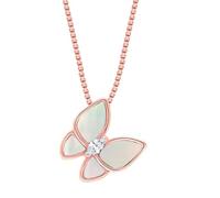 Bibei Collana da donna con ciondolo a farfalla, placcata in oro rosa, argento sterling 925 BICLL016