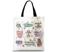 Bibelverse - Borsa in tessuto cristiano, con scritta in lingua tedesca, da donna, con tasca interna e chiusura nascosta, in cotone, regalo cristiano per donne