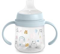 Suavinex – Biberon My Family First con manico, beccuccio in silicone, anticoliche – 150 ml Azzurro