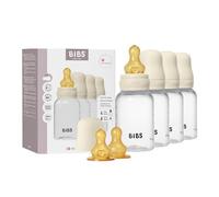 Biberon Baby BIBS 150 ml - Tettarella in Latex- Confezione da 4 - Anti-coliche, senza BPA, tettarella tonda, leggero e facile da pulire, per neonati 0+ anni - Ivory