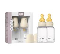 Biberon Baby BIBS 150 ml - Tettarella in lattice di gomma naturale - Confezione da 2 - Anti-coliche, senza BPA, tettarella tonda, flusso lento, leggero e facile da pulire, per neonati 0+ anni - Ivory