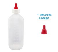 BIBERON BOTTIGLIA ALLATTAMENTO AGNELLI CAPRETTI DA 1 LT PER LATTE CON RICAMBIO