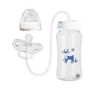 Biberon con Tappo | Alimentatore in Silicone Antigoccia - Biberon per Latte Materno da Viaggio - per Conservazione Latte, Casa, Outdoor, Viaggio, Asilo