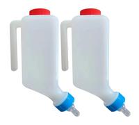 Biberon da 2 pezzi, biberon di agnello da 800 ml con scala appesa alla bottiglia di plastica per latte, capra, vitello, pecora, allattamento con manico