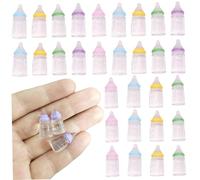 Biberon Giocattolo, 30 Pezzi Bottiglie per Bambole Mini Bottiglie di Plastica Colorate, Biberon Giocattolo Leggero e Compatto Novità Barattolo di Caramelle Multiuso per Battesimo Artigianato Fai da T