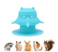 Biberon in silicone per piccoli animali domestici, stazione di allattamento con 4 tettarelle, per furetti, alianti per zucchero, gattini, conigli, cani di piccola taglia (blu)