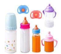 Biberon magici per bambole, set di biberon per bambole con ciucci Magia per con simulazione di latte o succhi che scompaiono Accessori per bambini