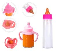 Biberon Magico per Bambole Set 3 Pezzi Biberone Magico Bottiglia Magica e Ciuccio Biberon Latte Giocattolo Accessori per Bambole Bambini Biberone con Latte Magico Poppatoio Tettarella per Bambolotti