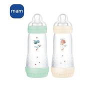 Biberon MAM Easy Start 320ml Silicone Anticolica Set 2 Menta Cotone