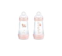 MAM Biberon Easy Start Anticolica 260 ml Set 2 pezzi Tettarella in silicone SkinSoft Rosa