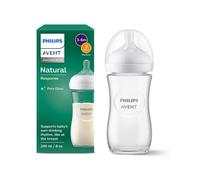 Philips Avent Biberon Natural Response in vetro - Biberon da 240 ml, senza BPA, per neonati da 1 mese in su (modello SCY933/01)