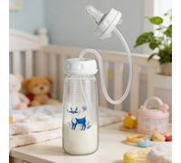 Biberon Neonato A Mani Libere In Silicone - Biberon Anticolica Da 240ml Con Cannuccia | Flusso Rapido Regolabile, A Prova Di Perdite, Portatile Per Alimentazione Senza Sforzo In Campeggio