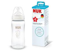 NUK First Choice Biberon | 3+ mesi | 240 ml | Biberon anti-colica | Vetro | Indicatore di controllo della temperatura | Cavalluccio marino | Confezione da 1