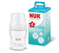 NUK Perfect Match Biberon | 0+ mesi | 120 ml | Biberon anti-coliche | Vetro | Indicatore di controllo della temperatura | Arcobaleno | Confezione da 1
