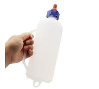 Biberon per agnelli, Mangiatoia for latte in plastica for agnello da 1000 ml con impugnatura in silicone con tappo a vite for animali da fattoria