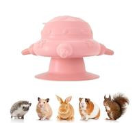 Biberon per allattamento, in morbido silicone, biomimetico, ciotola con 4 capezzoli, per piccoli animali, gattini, furetti, porcellini d'India, scoiattolo (rosa)