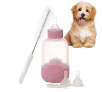 Biberon per allattamento per gattini, 100 ml, con mangiatoia per latte per cuccioli, biberon morbido per uso alimentare, con tettarella e spazzola, forniture per cuccioli e gattini di piccola taglia