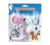 Biberon per allattamento per gattini, dispenser di latte per cuccioli da 120 ml, con ciuccio in silicone e trasparente, biberon rimovibili per allattare gattini, conigli e piccoli animali
