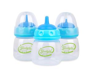 Biberon per animali domestici, confezione da 3 biberon da 60 ml, 3 dimensioni con valvola di ventilazione, resistente agli strappi, perfetto per cuccioli, gattini, piccoli animali selvatici (blu)